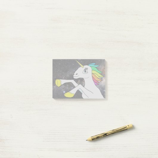 Raum-Einhorn! Post-Itanmerkungen… Post-it Klebezettel (Auf Schreibtisch)