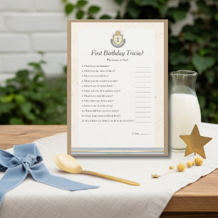 Raum Erster Geburtstag Quiz Spielkarte Feiertagskarte