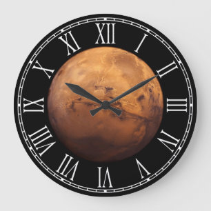 Raum farbenreich von den Planeten-Mars Große Wanduhr