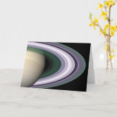 Raum-Foto-Saturns Ring-leere Karte (Gelbe Blume)
