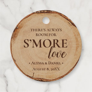 Raum für die Liebe S'mores Rustikale Hochzeit Geschenkanhänger