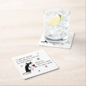 Raum für mehr Wein Zitat mit Cat Rechteckiger Pappuntersetzer (Vor Ort)