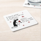 Raum für mehr Wein Zitat mit Cat Rechteckiger Pappuntersetzer (angewinkelt)