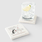 Raum für mehr Wein Zitat mit Cat Steinuntersetzer (Seitenansicht)