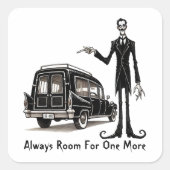 Raum für noch eins quadratischer aufkleber (Vorderseite)