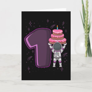 RAUM GEBURTSTAG 1. Geburtstag Kleinkind Astronaut Karte
