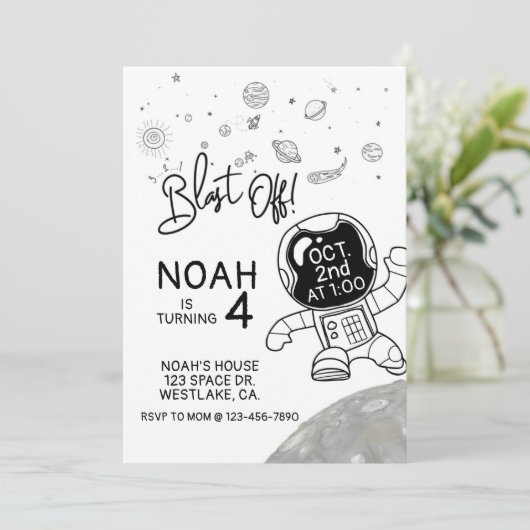 RAUM GEBURTSTAG, Raumschiff-Raumschiff (Stehend Vorderseite)