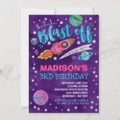 Raum-Geburtstags-Einladungs-Weltraum-Party Einladung (Vorderseite)