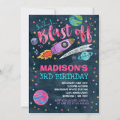 Raum-Geburtstags-Einladungs-Weltraum-Party Einladung (Vorderseite)