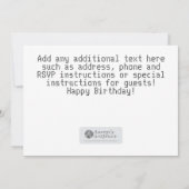 Raum-Geburtstags-Party Einladung (Rückseite)