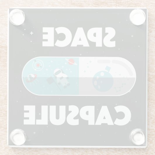 Raum-Kapsel Glasuntersetzer (Rückseite)