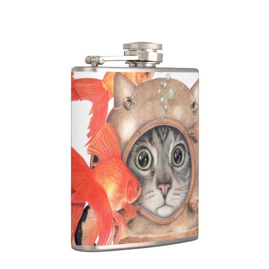 Raum-Katze Flachmann (Rechts)