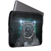 Raum-Katze - grüner Nebelfleck - Laptopschutzhülle (Vorne Rechts)