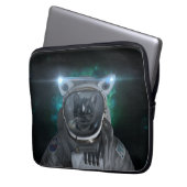 Raum-Katze - grüner Nebelfleck - Laptopschutzhülle (Vorderseite Links)