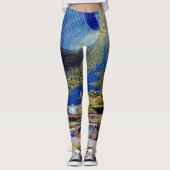 Raum-Kolonien-Grafik/Science Fiction-Kunst Leggings (Vorderseite)