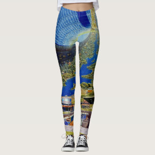 Raum-Kolonien-Grafik/Science Fiction-Kunst Leggings