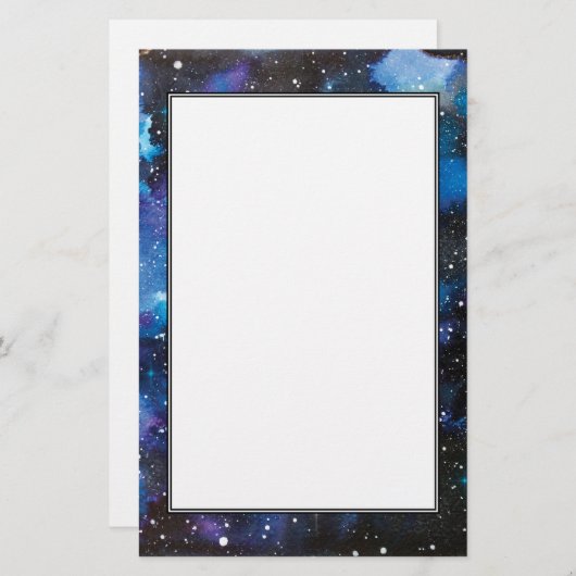 Raum-Kunst-Aquarell-Galaxie Briefpapier (Vorne/Hinten)