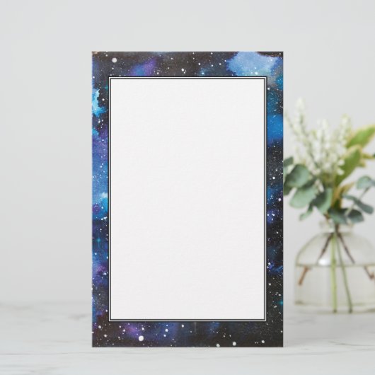 Raum-Kunst-Aquarell-Galaxie Briefpapier (Stehend Vorderseite)
