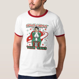 Raum-Mädchen mit Gewehren T-Shirt