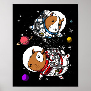 Raum-Meerschweinchen-Astronautenkosmisches Poster