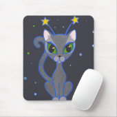"Raum-Miezekatze" Schwarzes mousepad (Mit Mouse)