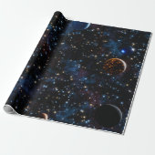 Raum mit Galaxien, Sternen und Planeten Geschenkpapier (Ungerollt)