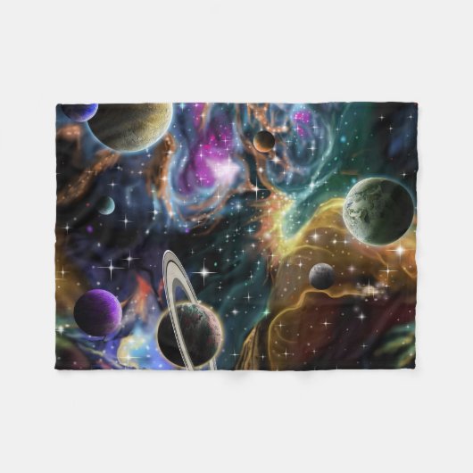 Raum-Nebelfleck und Planeten Fleecedecke (Vorderseite (Horizontal))