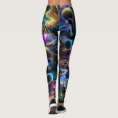 Raum-Nebelfleck und Planeten Leggings (Rückseite)