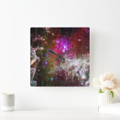 Raum - Pacman Nebula Quadratische Wanduhr (Zuhause)