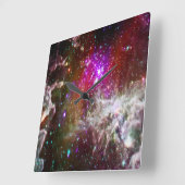 Raum - Pacman Nebula Quadratische Wanduhr (Winkel)