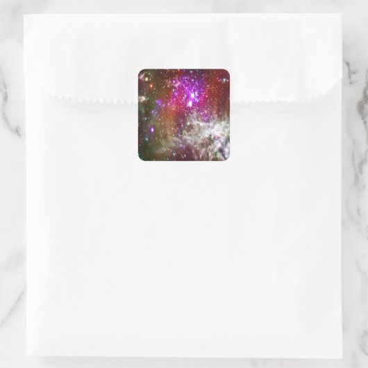 Raum - Pacman Nebula Quadratischer Aufkleber (Tasche)