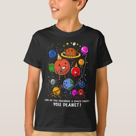 Raum-Party-Planeten-Astronomie-kosmische Galaxie T-Shirt (Vorderseite)