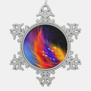 Raum-Phönix-Flügel Schneeflocken Zinn-Ornament