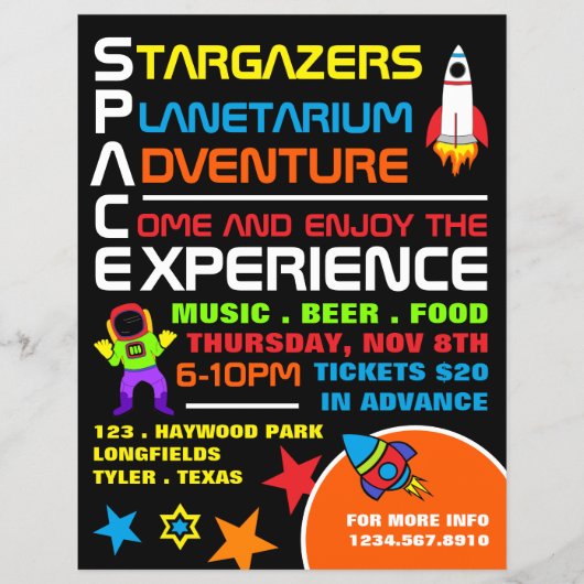 Raum, Planetarium Eventwerbung Flyer (Vorne)