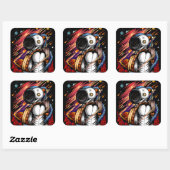 Raum Quadratischer Aufkleber (Blatt)