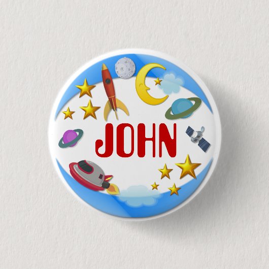 Raum-Reise ~ Namen-Knopf Button (Vorderseite)