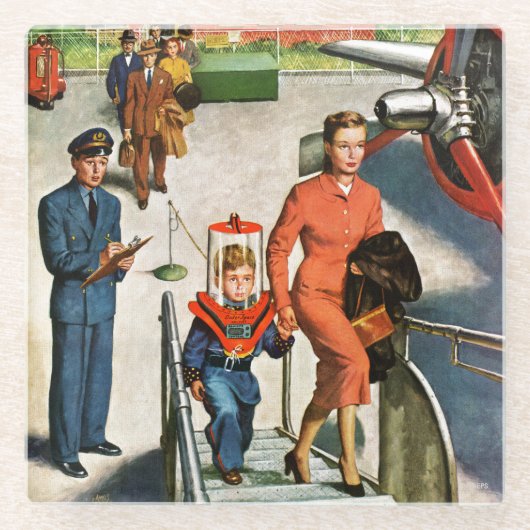 Raum-Reisender Glasuntersetzer (Vorderseite)