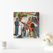 Raum-Reisender Quadratische Wanduhr (Zuhause)