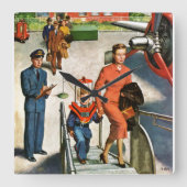 Raum-Reisender Quadratische Wanduhr (Vorderseite)