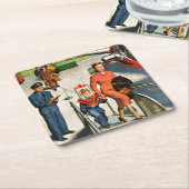 Raum-Reisender Rechteckiger Pappuntersetzer (angewinkelt)