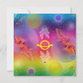 Raum-Rocket-Astronauten-Geburtstags-Party Einladung (Rückseite)