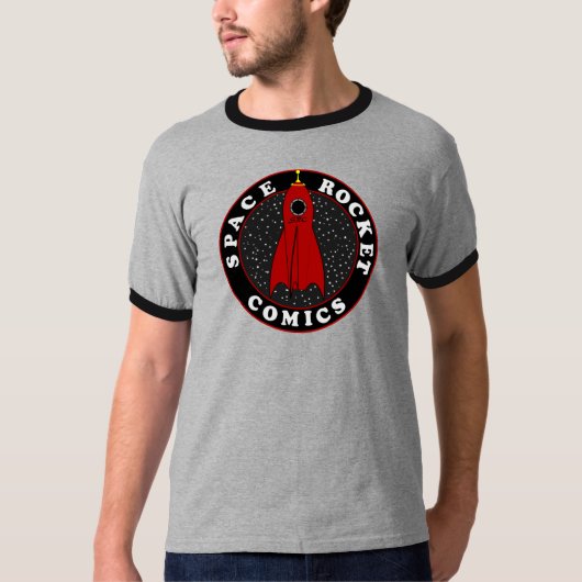 Raum-Rocket-Comicen T-Shirt (Vorderseite)