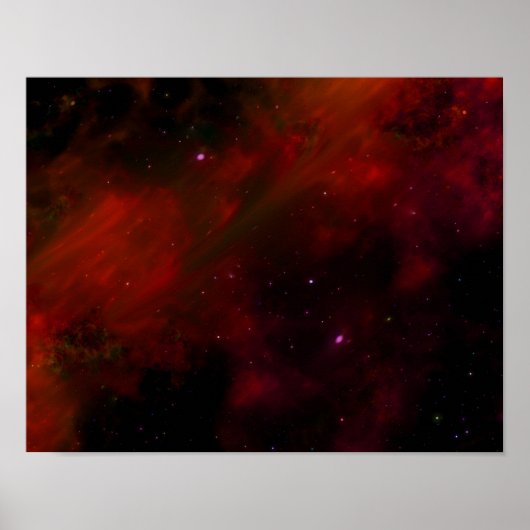 RAUM ROTE GALAXY STARTEN FUTURISTISCHER ROTER SCHW POSTER (Vorne)