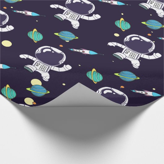 Raum schweben im Weltraummuster Geschenkpapier (Ecke)