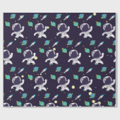 Raum schweben im Weltraummuster Geschenkpapier (Flach)