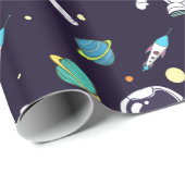 Raum schweben im Weltraummuster Geschenkpapier (Rolleneckpunkt)