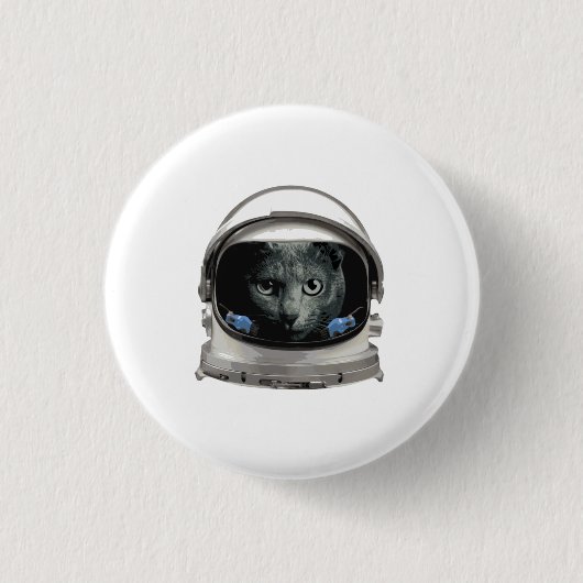 Raum-Sturzhelm-Astronauten-Katze Button (Vorderseite)