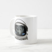 Raum-Sturzhelm-Astronauten-Katze Kaffeetasse (Vorderseite Links)
