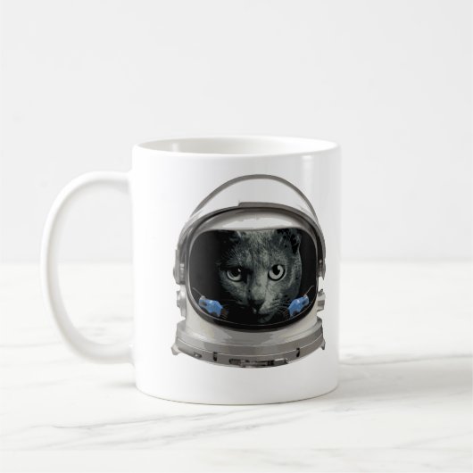 Raum-Sturzhelm-Astronauten-Katze Kaffeetasse (Links)