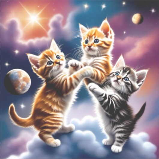 Raum und Katze Aufkleber (Vorderseite)